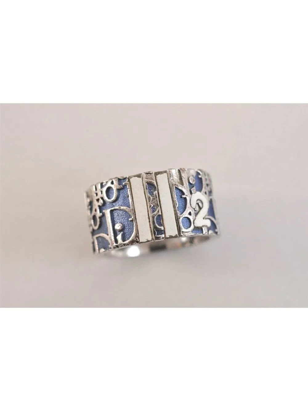 Dior Trotter Ring Usa Silver Blue CD